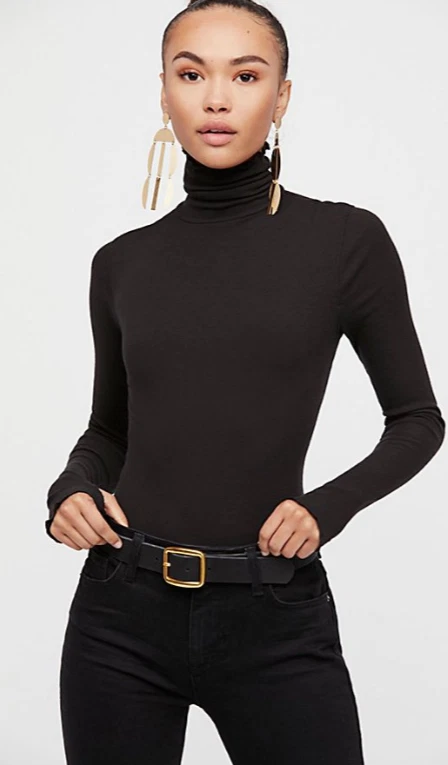 Free people black clearance turtleneck