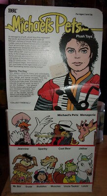 1987 IDEAL MICHAEL'S JACKSON PETS SPANKY THE DOG WITH CASSETTE AND