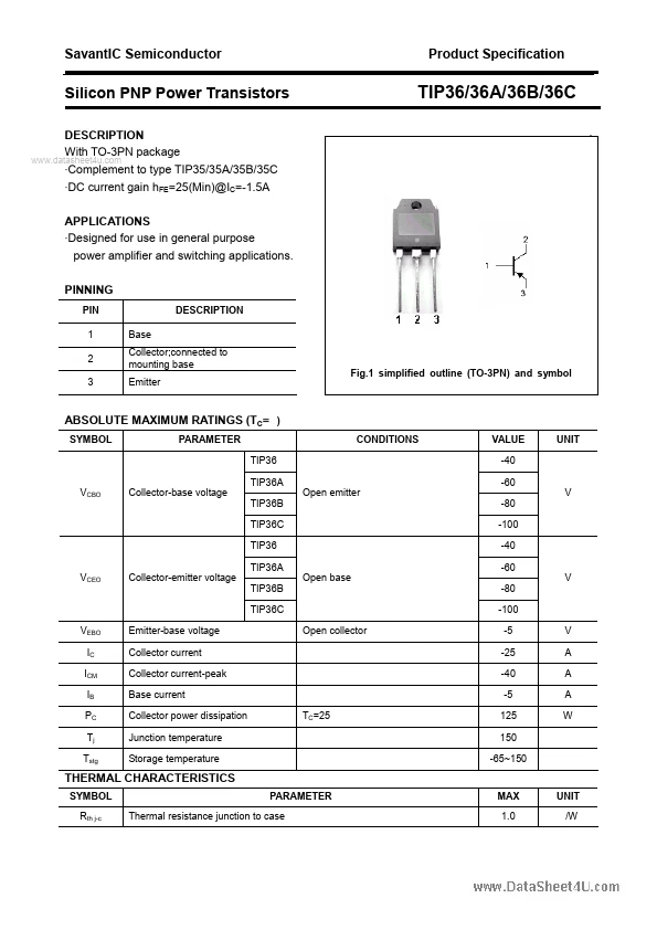 5x TIP36C TIP36 Power Transistor 25A 100V PNP bipolar to-247 | US Ship - Image 3 of 4