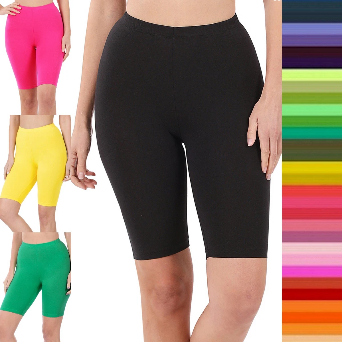 Bermuda Bike Shorts Soft Stretch Fitness Premium Cotton Leggings Workout  Yoga