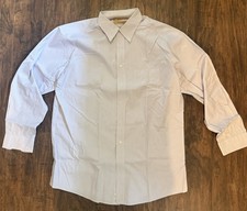 Roundtree Yorke Gold Label Men s Dress Shirt 16.5 35 Blue Stripe 80 s