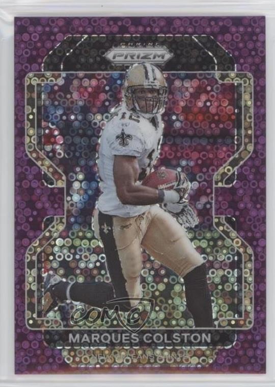 2021 Panini Prizm No Huddle Purple Prizm 35/35 Marques Colston #310 s3g