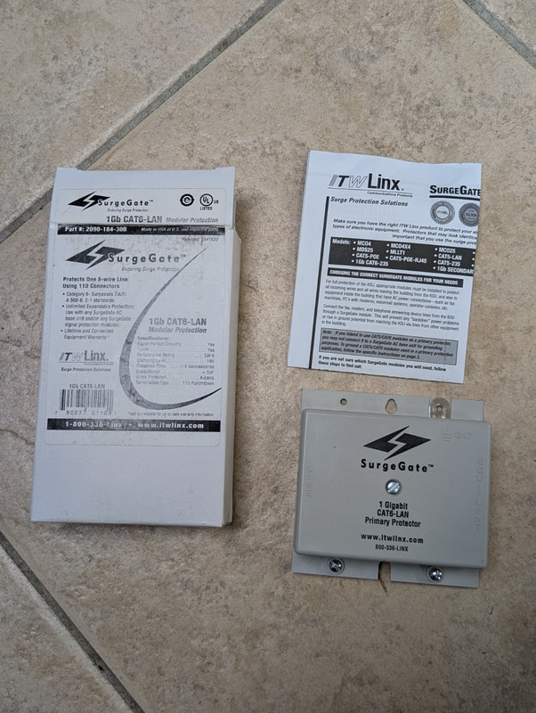 SurgeGate 1 GB CAT6-Primary Protector**LOT OF 6**