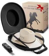 Hat Box for Travel Waterproof Hat Travel Case Crush Proof Hat Can Storage for...