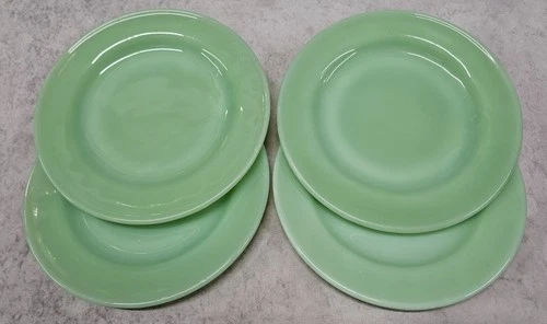 Set of Four (4) Fire-King Jadeite Restaurant Ware 6-3/4" Inch Plates