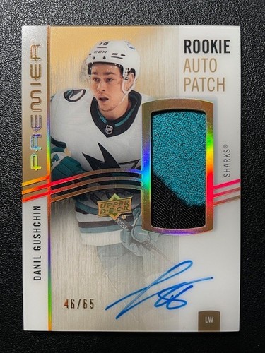 23-24 Premier Hockey Acetate Rookie Auto Patch GOLD Danil Gushchin #/65