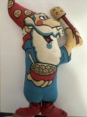 Vintage 70er Jahre Cookie Knusprig Müsli Zauberer Plüsch Werbung Stoff Kissen Puppe