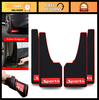 4 Pcs Universal Fit Soft Rubber Car Mud Flaps - Black Splash Guards for All Vehi