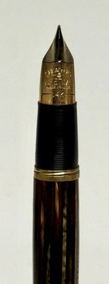 Vintage White Dot Sheaffer Desk Set - 14K Two Tone Triumph Nib - Marble Base