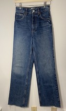 Zara Jeans Straight Leg Raw Hem Size 2