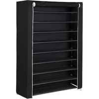 Stoff-Schuhschrank RXJ036BZ03, 88 X 160 X 28 Cm, Schwarz – N