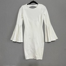 Lulus White Bell Sleeve Open Back Bodycon Mini Dress Small