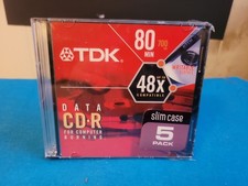 TDK 80-Minute CD-R Discs 5-Pack New Original Plastic Wrapped 