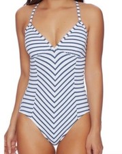 Splendid L32627 Women's Chambray All Day One Piece Swimsuit Size Large