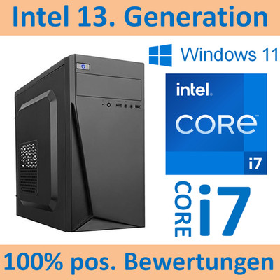KOMPLETT-PC INTEL i7 13700 16x 5,2GHz- 32GB 960GB SSD GT710 Windows 11 TPM2.0