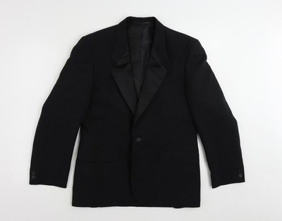 C&A Herren Smoking Anzug Sakko schwarz Polyester Größe 38 Regular
