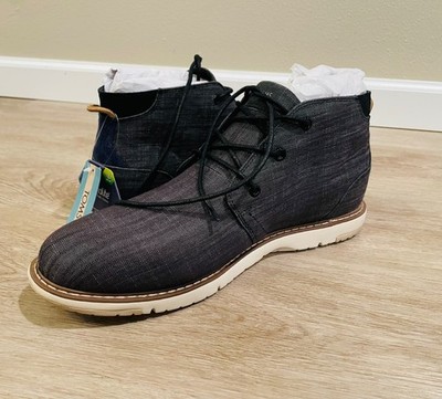 TOMS Men's Navi Dark Grey Leather Lace-Up Chukka Boots Size 13 New Condition