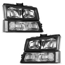 Headlight Assembly Compatible with Clear Lens Clear Reflector Black Housing