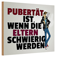 Holzschild Spruch 30X20Cm PubertäT Eltern Werden Schwierig