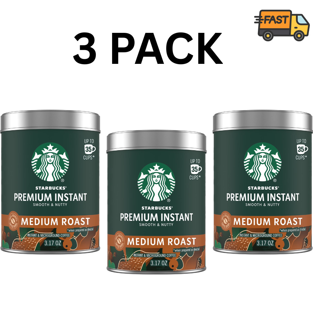 Starbucks Instant Coffee Medium Roast 3 Pack 3.17oz 100% Ara
