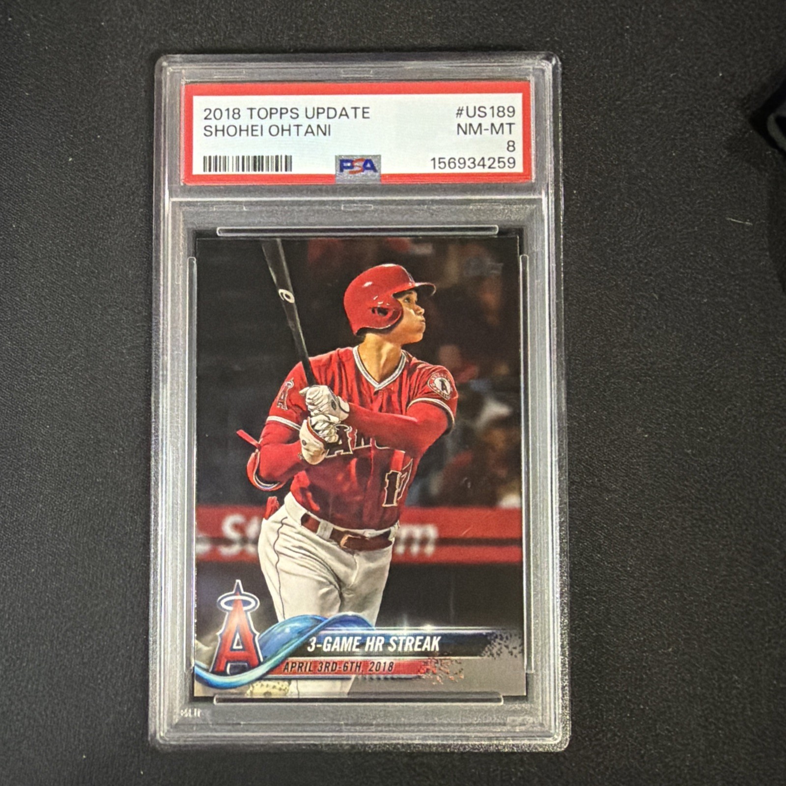 Shohei Ohtani 2018 Topps Update #US189 Base (3-Game HR Streak 