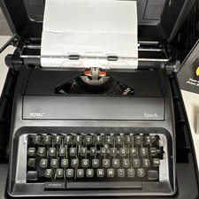 Royal Epoch Manual Portable Typewriter w/Hard Case, Black, Clean Tested thumbnail