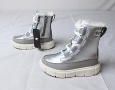 Sorel Girl's Sorel Explorer II Lace Waterproof Boots LB3 Silver US:10 UK:9 EU:27