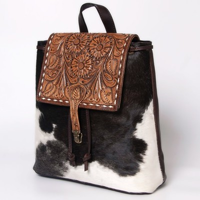 AD American Darling Backpack Hand Tooled Hair on Genuine Leather Western Women