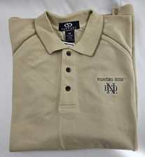Notre Dame Fighting Irish Embroidered Polo Tan Small NWT Officially Licensed