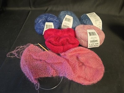 Multicolor Lot Of 4 New Cascade Yarns Kid Seta Mohair Silk Wool 25g/300yd BONUS