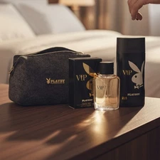 VIP by Playboy for Men Set 2 pc's EDT 2 oz & 2 in 1 Shower Gel &Shampoo 8.4 oz