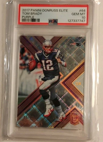 2017 Panini Donruss Elite Tom Brady #64 Purple /99 PSA 10 Patriots Football GOAT
