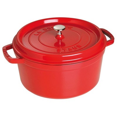 Cast Iron Round Cocotte, Dutch Oven, 7-quart, serves 7-8, Made in France, Cherry