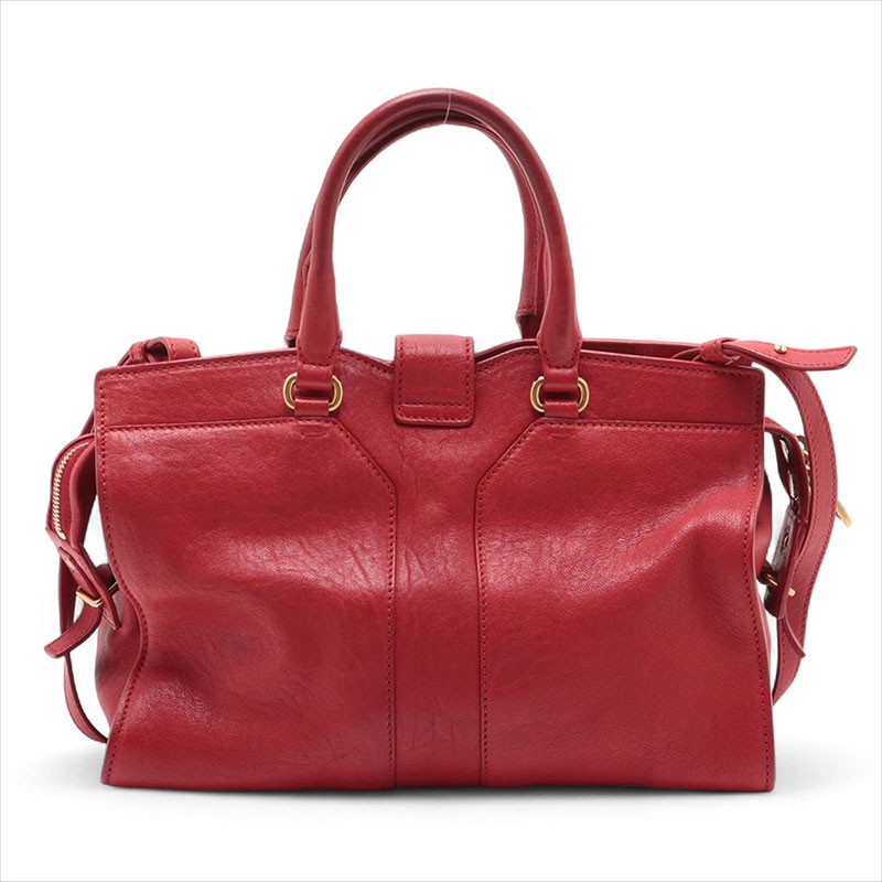 Borsa a tracolla YVES SAINT LAURENT in pelle di vitello Cabas 2 vie rossa WS15521