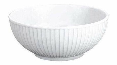 Pillivuyt, Plissé White Porcelain Individual Salad/Cereal Bowl, 6 Inches Diam...