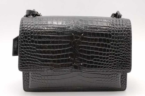 Yves Saint Laurent Crocodile Embossed Leather Sunset Shoulder Bag Eb0926irxsa