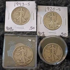 Liberty Walking Half Dollar 50C 90% Silver Business Lot 1920 1936 1943 S