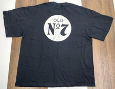 NWOT Gilden Heavy Mens XL Black Jack Daniels Shirt Old No 7 Whiskey Alcohol 00s