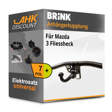 Für Mazda 3 Fliessheck 18- BRINK Anhängerkupplung abnehmbar + 7polig E-Satz NEU