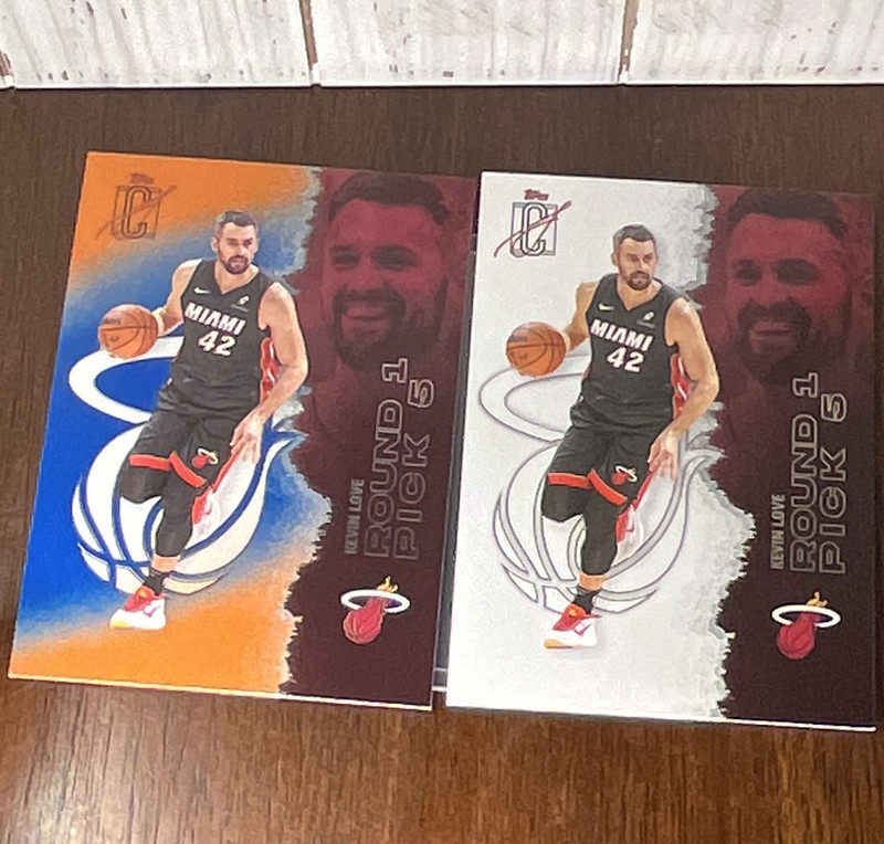 Topps Signature 2026 Kevin Love Miami Heat Orange Round 1 Pick 5 #15 Lot (2)