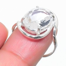 White Topaz Gemstone 925 Sterling Silver Jewelry All Size Ring For Gift