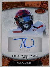 2021 Sage Aspire T.J. Vasher Bronze Foil Autograph ASP-131