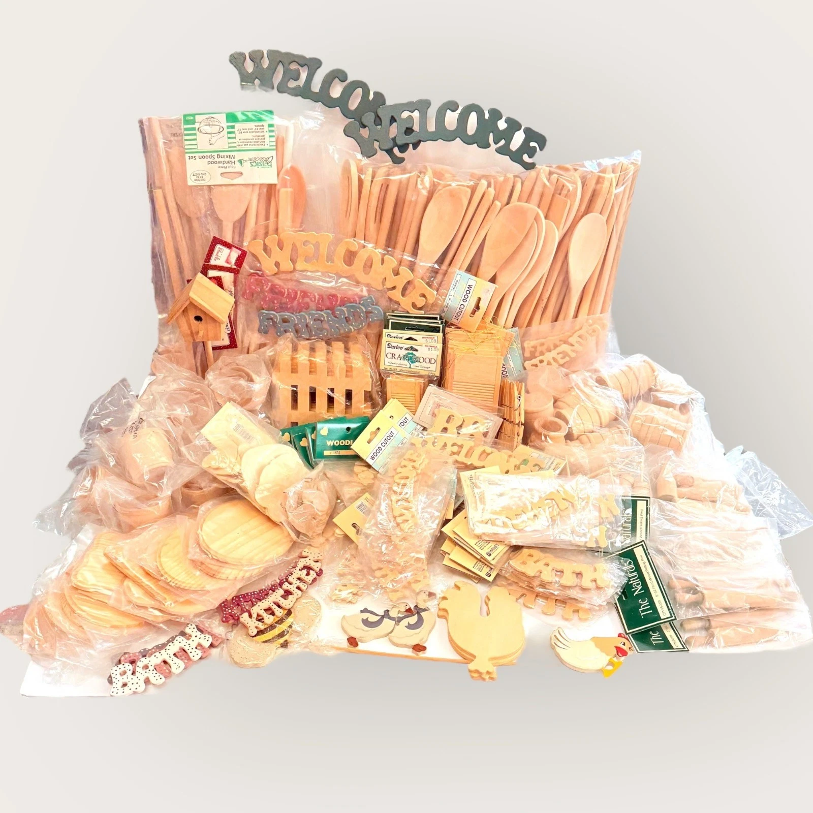 Huge Wood Craft Supply Lot Rolling Pins Welcome Signs Wooden Spoons Hearts More
Opens in a new windo