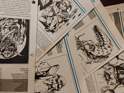 TSR AD&D 2E Monstrous Compendium Loose Sheets Partial Lot 12 Pages