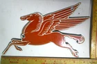 pegasus sign pump plate? porcelain steel vintage gas station oil collectible 6x9