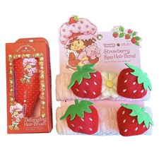 Strawberry Shortcake Beauty Lot Spa Hair Band Set, Detangling Hairbrush New