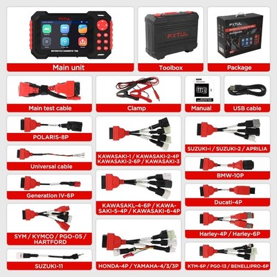 FXTUL M7 Motorcycle Diagnostic Scanner Full System Scan Tool OBDII Fault Code