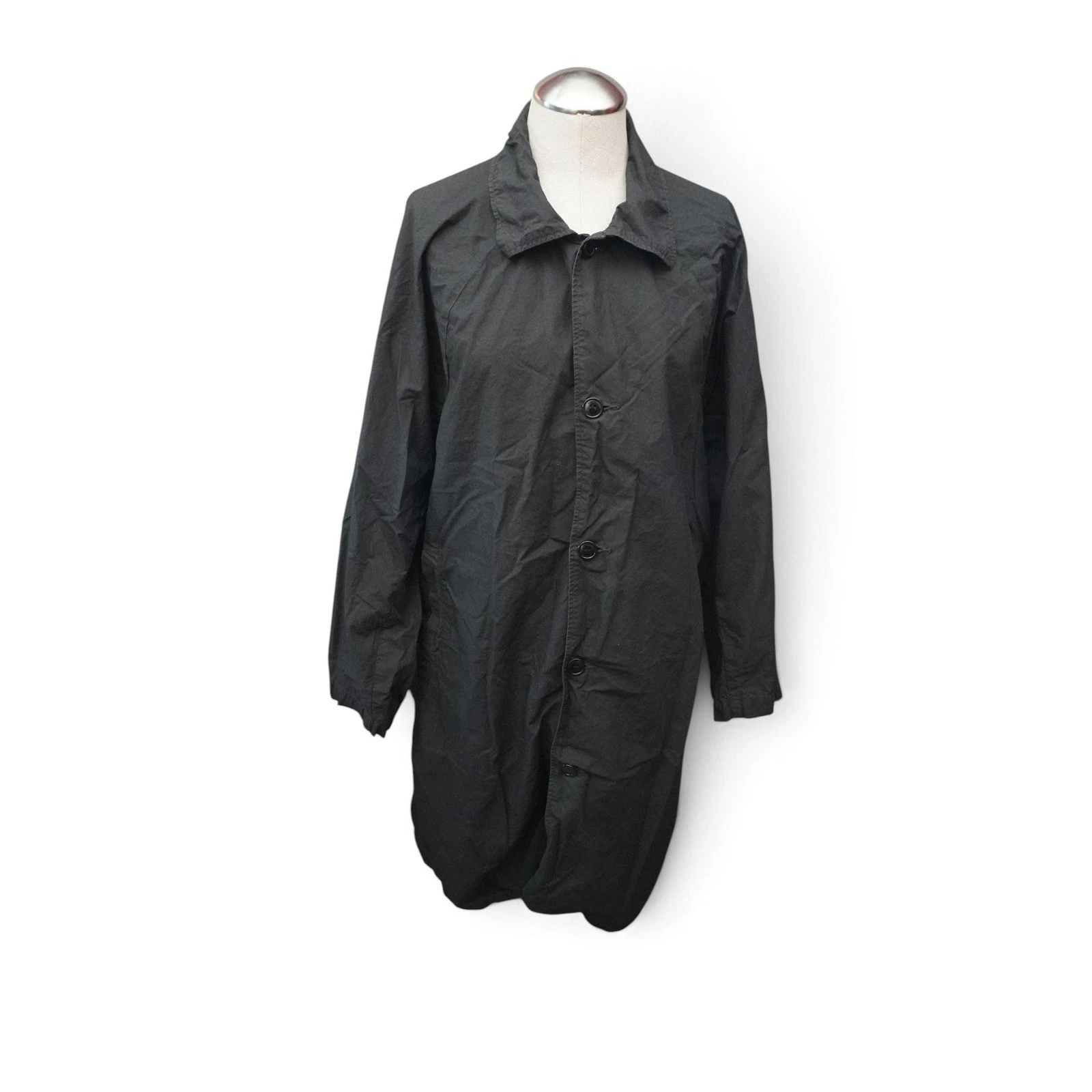 Ordinary Fits Quilt Deli Coat Mens 1 Black Cotton Japanese Shop Workwear Jacket - product detail image 1