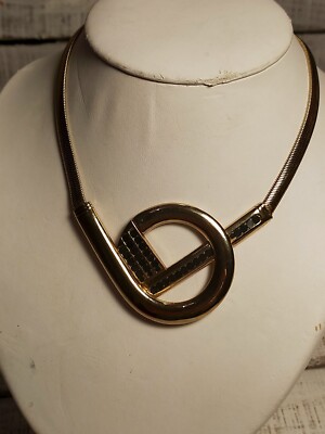 Collier Pendentif ORENA Paris - Métal Doré Et émail - Vintage 1980 - Excellent état