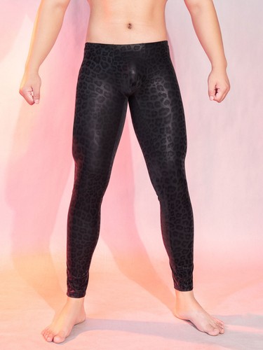 Enge Trainingshose für Herren hochelastisch Hose Tanzkleidung Leggings sexy Party Fitnessstudio - Bild 27 von 36